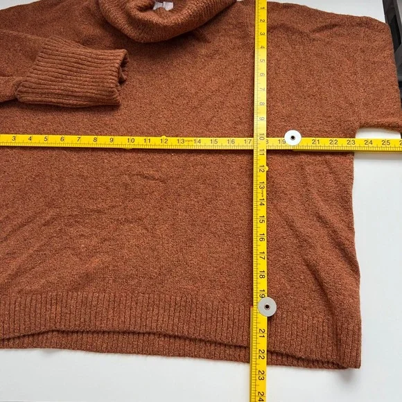 Chelsea 28 Womens Orange Heather Cowl Neck Long Sleeve Pullover Sweater - Picture 7 of 8